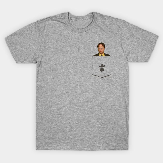 Pocket Schrute - Dwight Schrute In My Pocket T-Shirt by Bigfinz